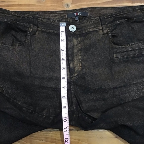 YEST slim fit jeans black  sparkle copper powder stretchy size 8-10 - Picture 12 of 16